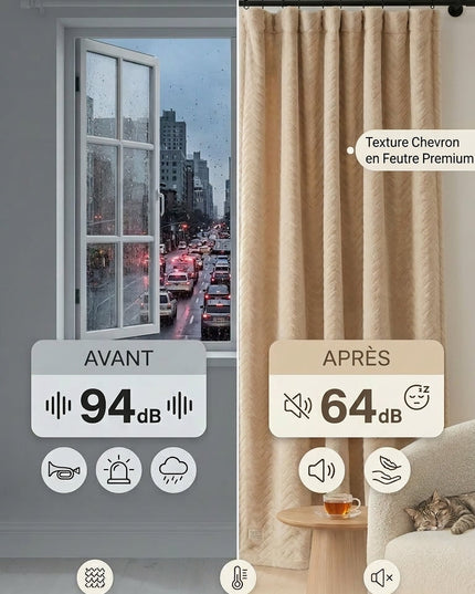 Rideau Anti-Bruit 30 dB - Beige