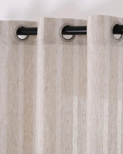 Rideau Voilage - Beige à Rayures