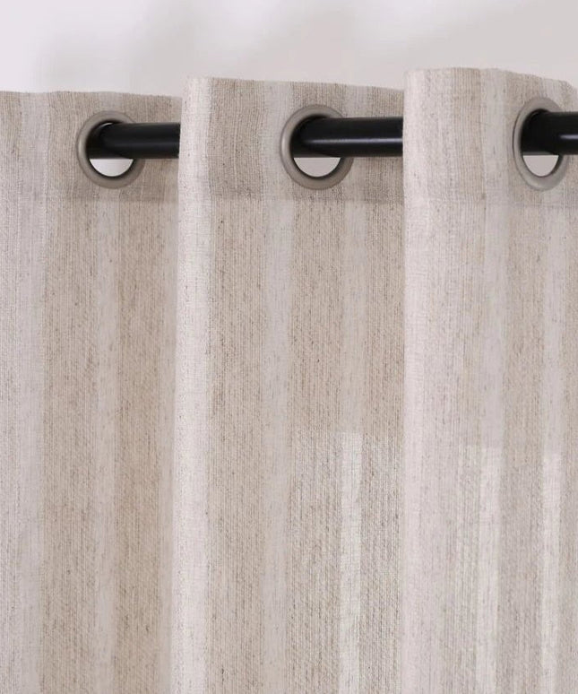 Rideau Voilage - Beige à Rayures