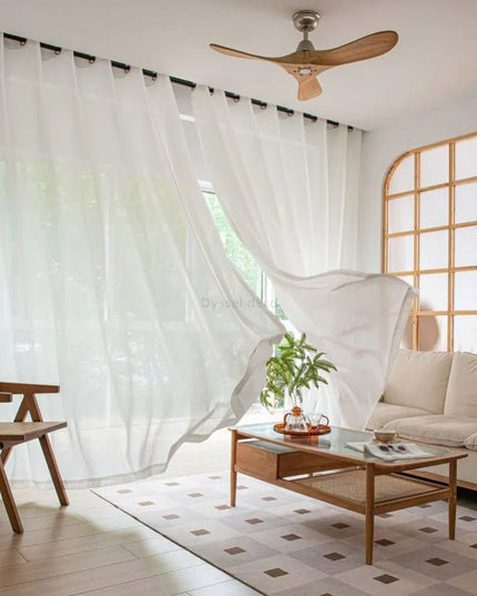Rideau Voilage - Semi-Transparent Blanc