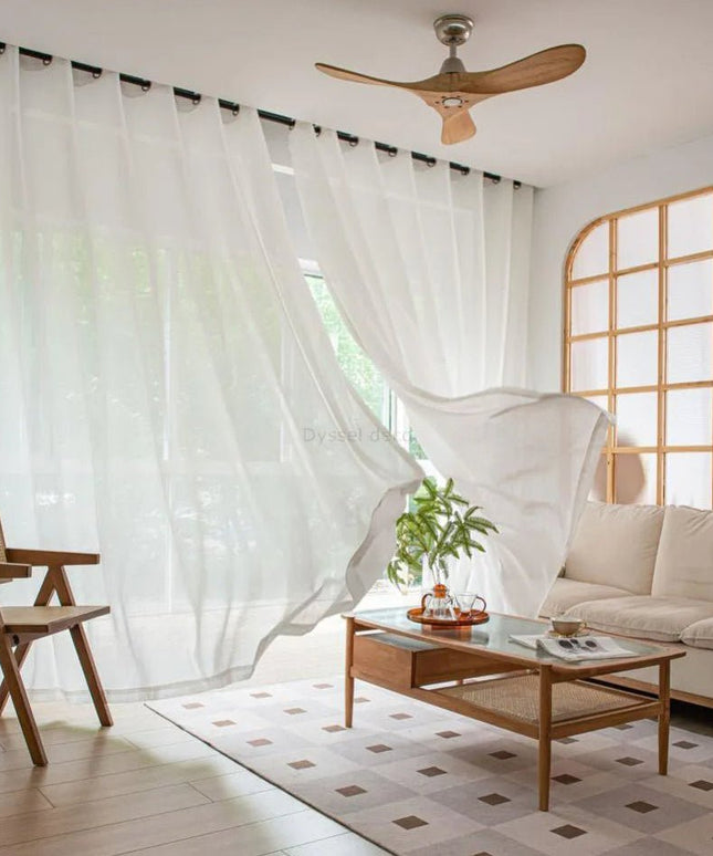 Rideau Voilage - Semi-Transparent Blanc