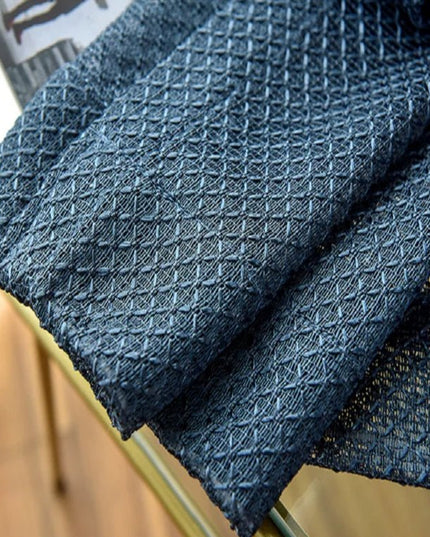 Rideau Voilage - Bleu Marine à Motif