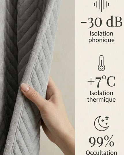 Rideau Anti-Bruit 30 dB - Gris