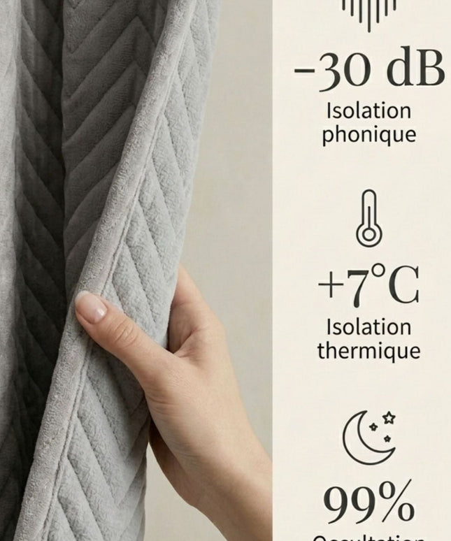 Rideau Anti-Bruit 30 dB - Gris
