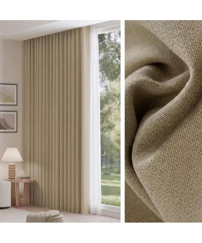 Rideau Occultant Beige Doré