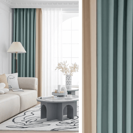 Rideau Occultant Blackout - Vert d'Eau et Beige