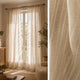 Linen Curtain – Beige Patterned Voile