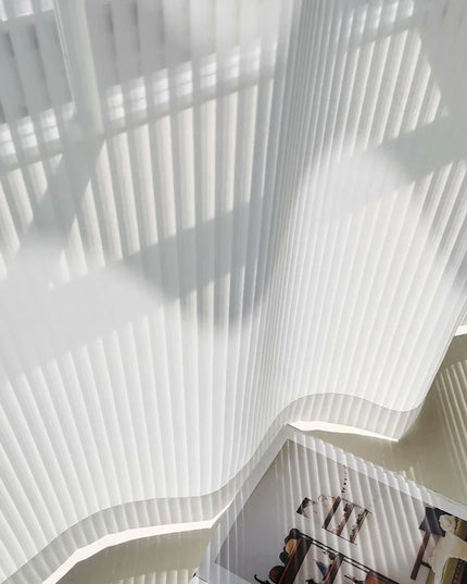 Rideaux Rayures Horizontales Blanc et Transparente AURÉïS