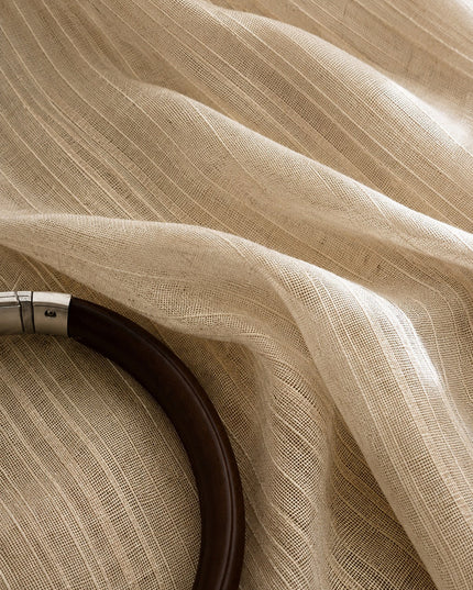 Rideau Lin - Voilage Beige à Motif