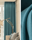 Bleu paon / 100 x 250 / Œillets