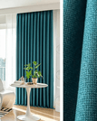 Bleu canard / 100 x 250 / Plis Flamands (agrafes flamandes)
