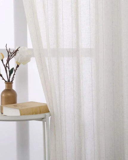 Rideau Voilage - Blanc Et Beige