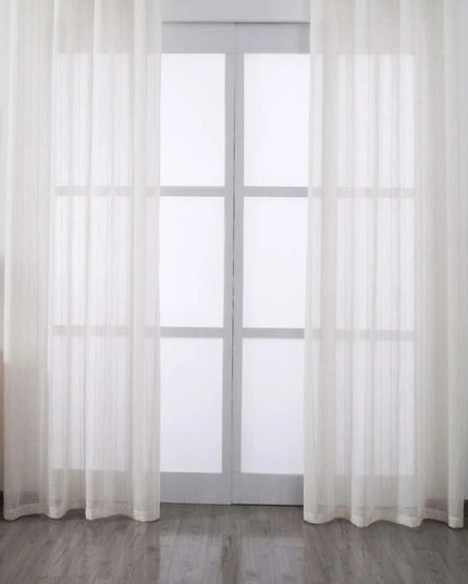 Rideau Voilage - Blanc Et Beige
