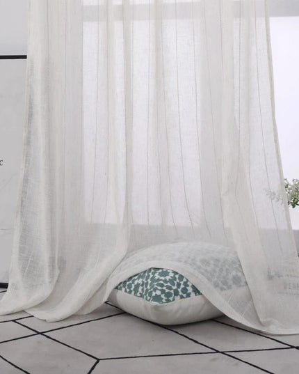 Rideau Voilage - Blanc Et Beige