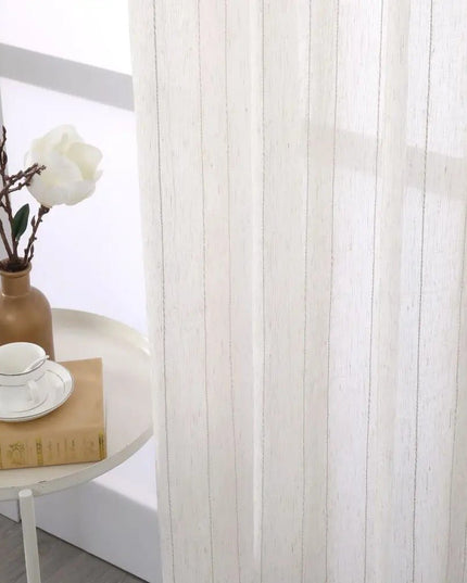 Rideau Voilage - Blanc Et Beige