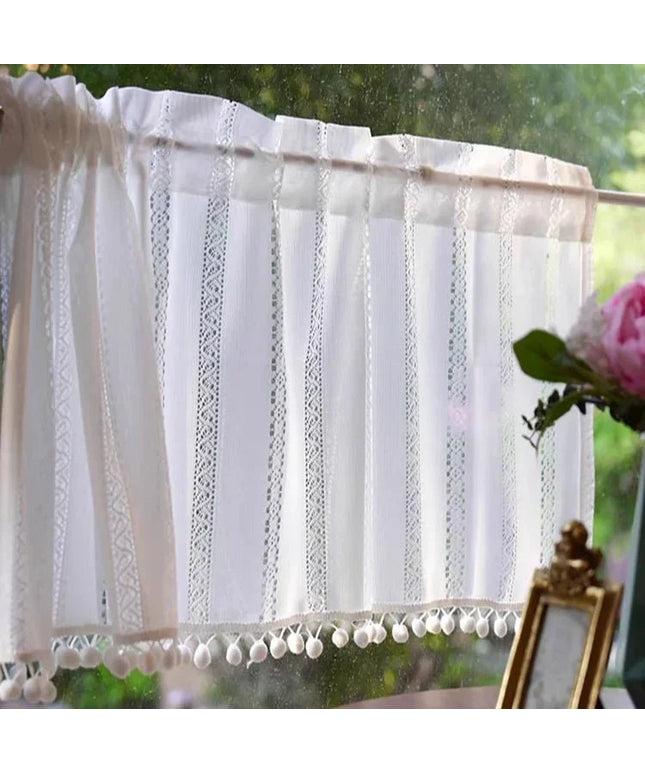 Rideau Brise Bise Macramé Cuisine Ecru