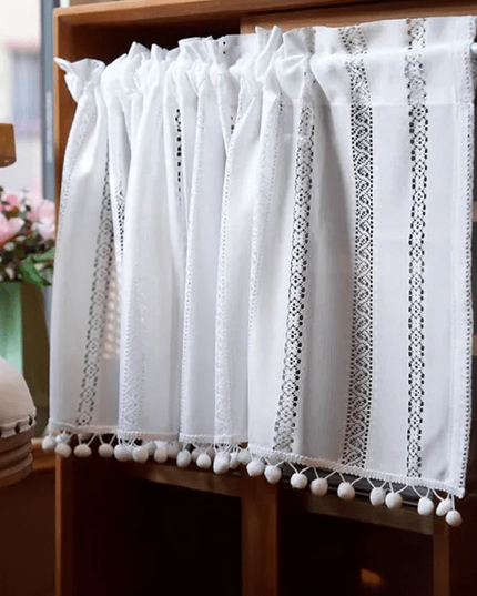 Rideau Brise Bise Macramé Cuisine Ecru