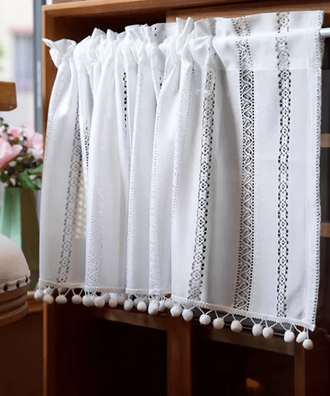 Rideau Brise Bise Macramé Cuisine Ecru