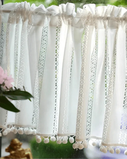 Rideau Brise Bise Macramé Cuisine Ecru