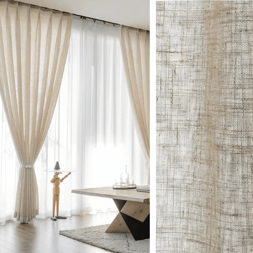 Linen Curtain – Beige Voile