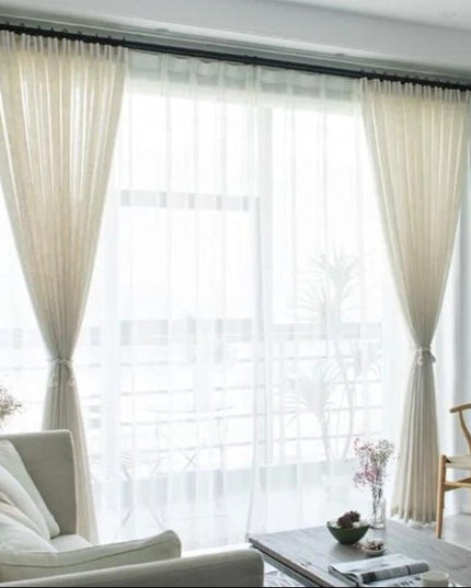 Rideau Lin - Voilage Beige Clair