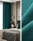 Bleu canard / 150 x 270 / Plis Flamands (agrafes flamandes)