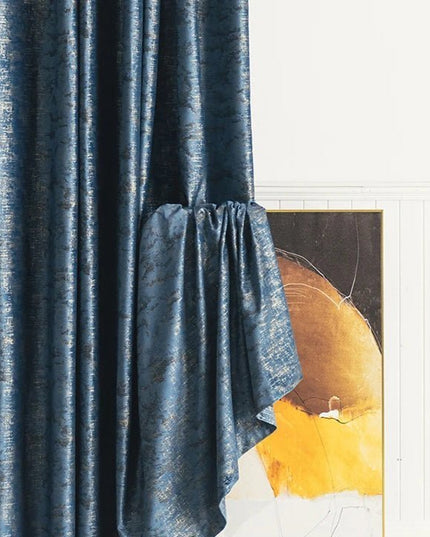 Rideau Semi Occultant - Bleu et Doré