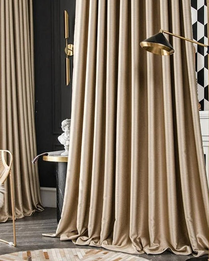 Rideau Semi Occultant Motif Géométrique - Beige