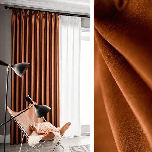 Semi-Blackout Curtain – Terracotta