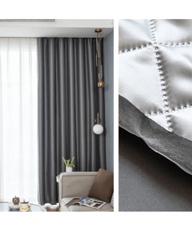 Rideau 3-en-1 phonique thermique occultant - Gris Anthracite
