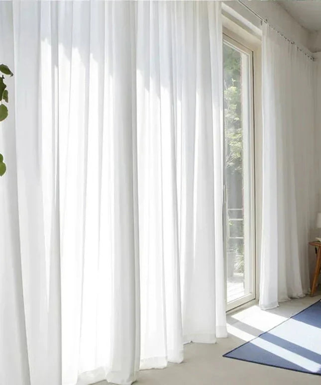 Rideau Voilage - Effet Velours Blanc