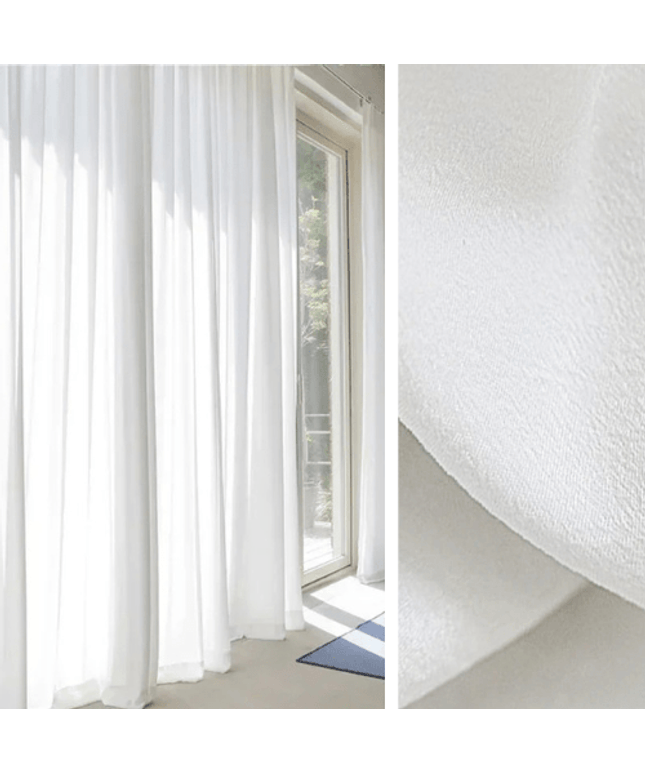 Rideau Voilage - Effet Velours Blanc